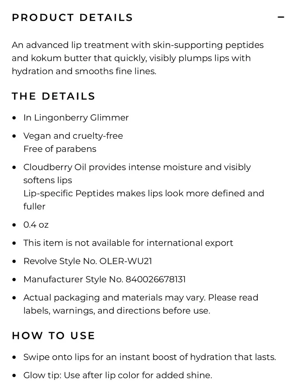 Pout Preserve Peptide Lip Treatment in Lingonberry Glimmer